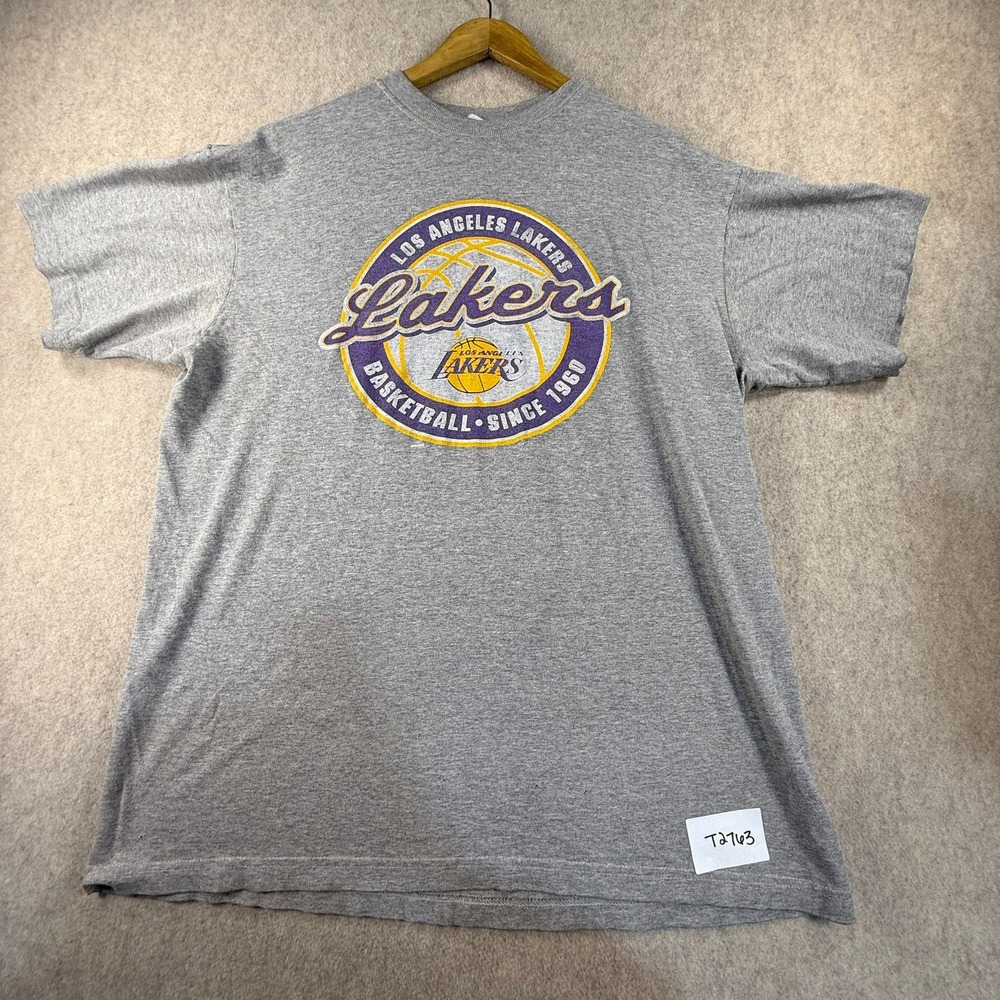 Majestic Los Angeles Lakers T Shirt Mens XL Gray Basketball Since 1960 Graphic